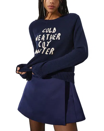 Max & Co . Wool Cashmere Cold Weather Cozy Sweater In Blue