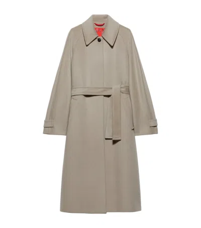Max & Co Wool-cashmere Wrap Coat In Gray