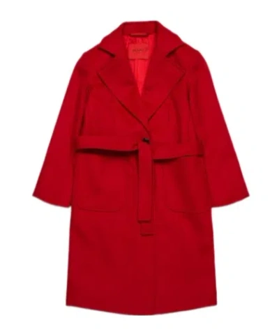 Max & Co Wool Coat In Red
