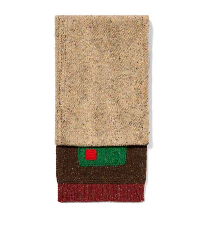 Max & Co . Wool Colour-block Scarf In Green