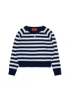 Max & Co Striped Wool Sweater In Blue
