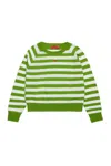 Max & Co Striped Knitted Jumper In Green