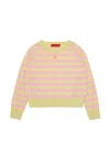 Max & Co Pullover Girocollo In Lana A Righe In Yellow