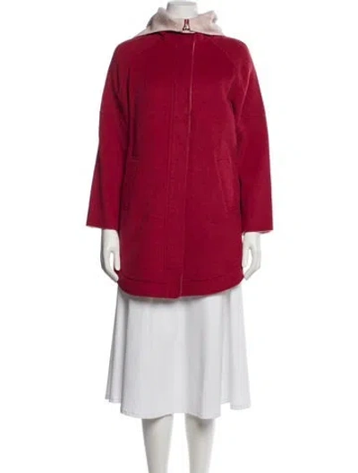 Pre-owned Max & Co Wool Faux Fur Coat In Red