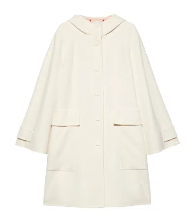 Max & Co . Wool Hooded Coat In Neutral