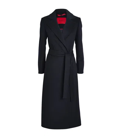 Max & Co Wool Longrun Coat In Blue