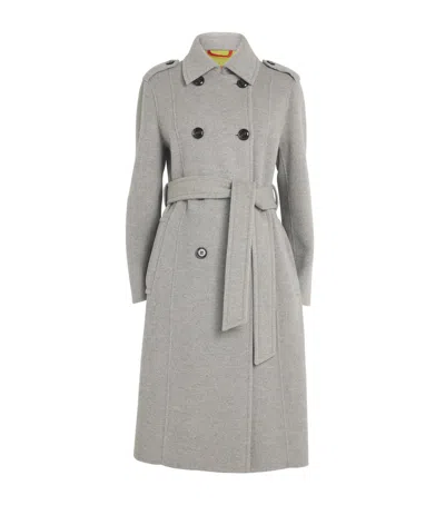 Max & Co Wool Trench Coat In Grey