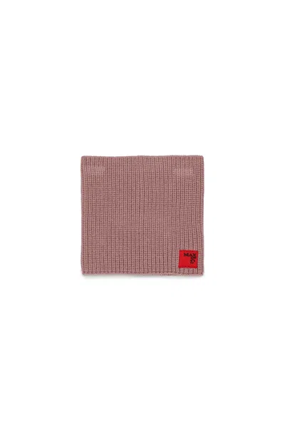 Max & Co Kids' Wool-blend Knit Collar With Patch In Pink