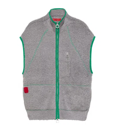 Max & Co . Wool-blend Knitted Gilet In Gray