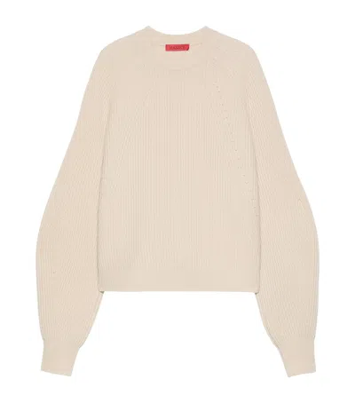 Max & Co . Wool-cashmere Crew-neck Sweater In Brown
