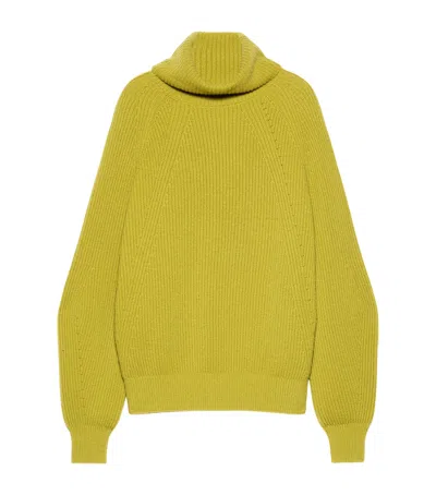 Max & Co . Wool-cashmere Rollneck Sweater In Green