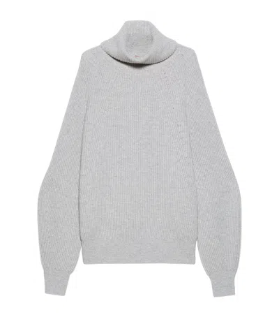 Max & Co . Wool-cashmere Rollneck Sweater In Grey