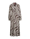 Max & Co. X Duro Olowu Woman Midi Dress Brown Size 10 Silk In Brown