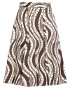 Max & Co. X Duro Olowu Woman Midi Skirt Brown Size 12 Cotton, Elastane In Brown