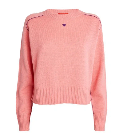 Max & Co Cashmere Crew-neck Sweater In Pink