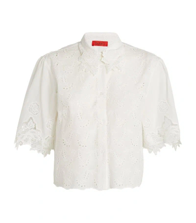 Max & Co Cotton Broderie Anglaise Shirt In White