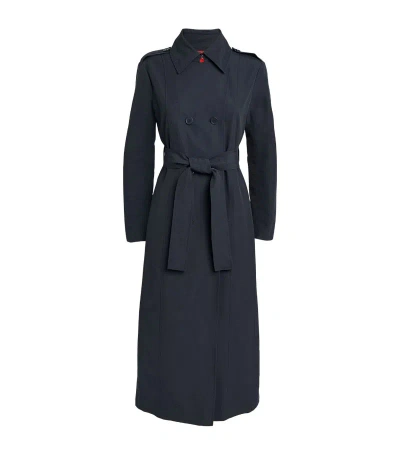 Max & Co Double-breasted Trench Coat In Blue