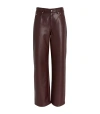 MAX & CO MAX & CO. FAUX-LEATHER STRAIGHT-LEG TROUSERS
