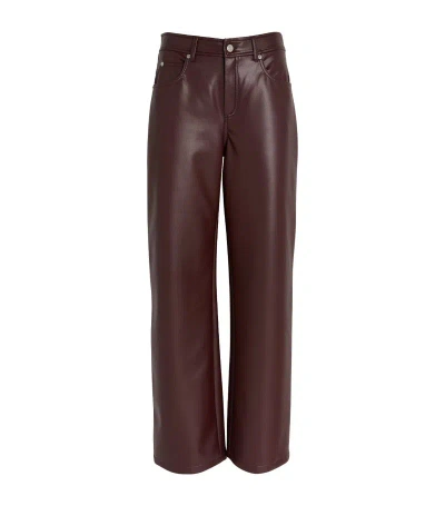 Max & Co Faux-leather Straight-leg Trousers In Multi