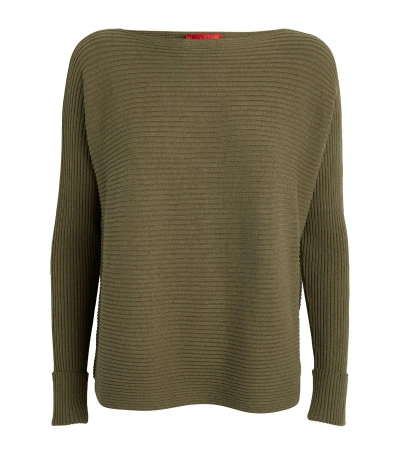 Max & Co Ribbed Sweater In Green