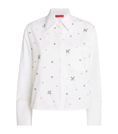 Max & Co Sequin And Rhinestone-embellished Shirt In White