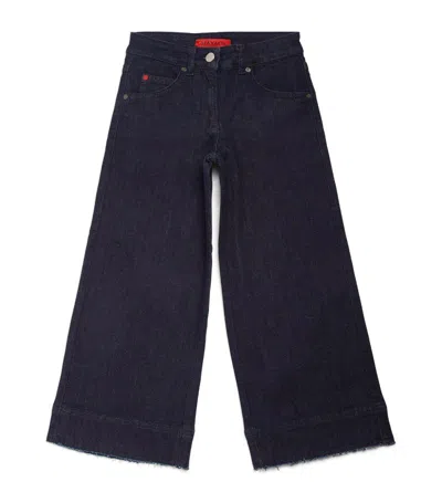 Max & Co Kids' Wide-leg Cropped Jeans In Blue