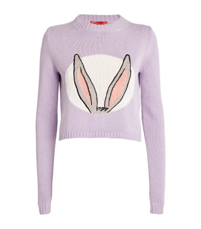 Max & Co X Looney Tunes Bugs Bunny Ears Sweater In Purple