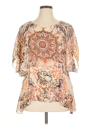 Pre-owned Max & K Short Sleeve Blouse In Orange