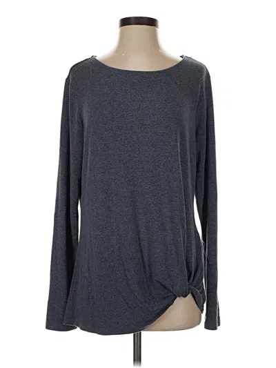 Pre-owned Max & Mia Long Sleeve Top Gray Boatneck Tops
