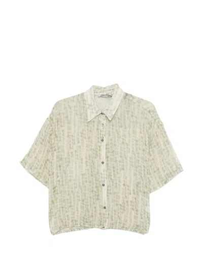 Max & Moi Abstract-print Short-sleeve Shirt In Green