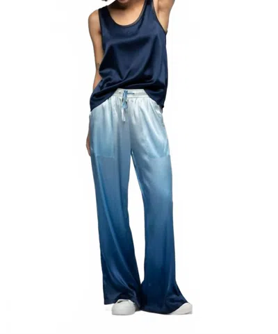 Max & Moi Baimy Wide Leg Silk Pants In Blue Tie-dye In Black