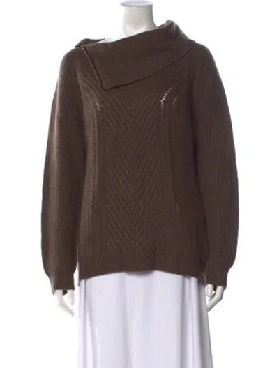 Pre-owned Max & Moi Cashmere Open Front Sweater In Brown