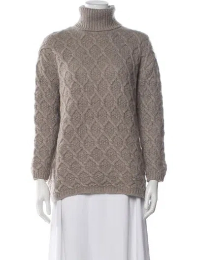 Pre-owned Max & Moi Cashmere Patterned Sweater In Neutrals