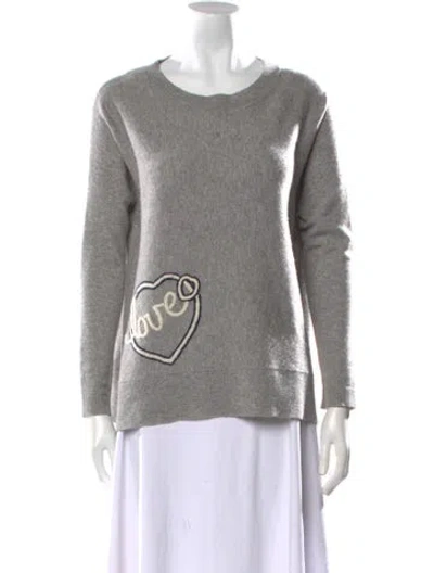 Pre-owned Max & Moi Cashmere Scoop Neck Sweater In Gray