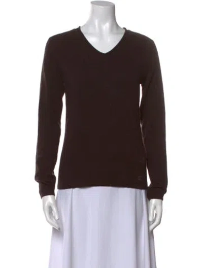 Pre-owned Max & Moi Cashmere V-neck Sweater In Brown