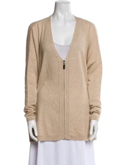 Pre-owned Max & Moi Cashmere V-neck Sweater W/ Tags In Neutral