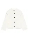 Max & Moi Chain-trimmed Button-up Jacket In White
