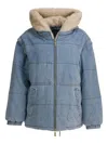 Max & Moi Deva Hooded Down Jacket In Blue