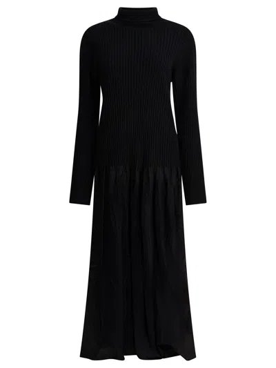 Max & Moi Reve Ribbed-panel Maxi Dress In Black