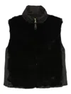 Max & Moi Dualita Faux-fur Sleeveless Gilet In Black