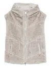 Max&moi Eco-fur Sleeveless Jacket In Neutral