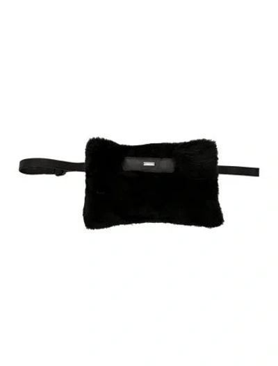 Pre-owned Max & Moi Faux Fur Belt Bag In Black