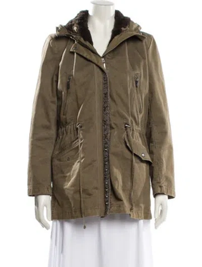 Pre-owned Max & Moi Faux Fur Coat In Green