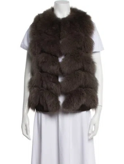 Pre-owned Max & Moi Fox Vest In Brown