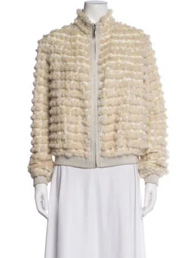 Pre-owned Max & Moi Fur Jacket In Neutral