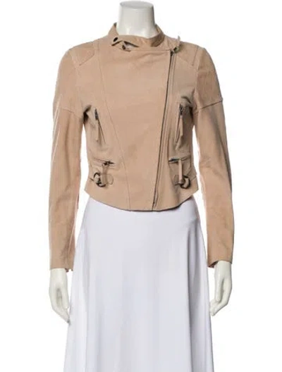 Pre-owned Max & Moi Leather Biker Jacket In Neutral