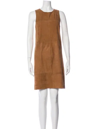 Pre-owned Max & Moi Leather Mini Dress In Brown