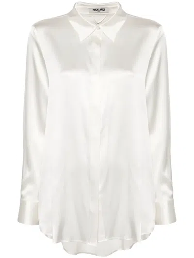 Max & Moi Levy Satin Shirt In White