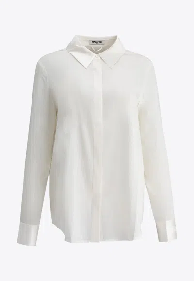 Max&moi Levy Silk Buttoned Shirt In White