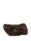 Max & Moi Logo-engraved Curved Satchel In Brown